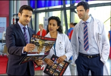 Huse Madhavji, Glenda Braganza and Benjamin Ayres in Saving Hope for CTV
